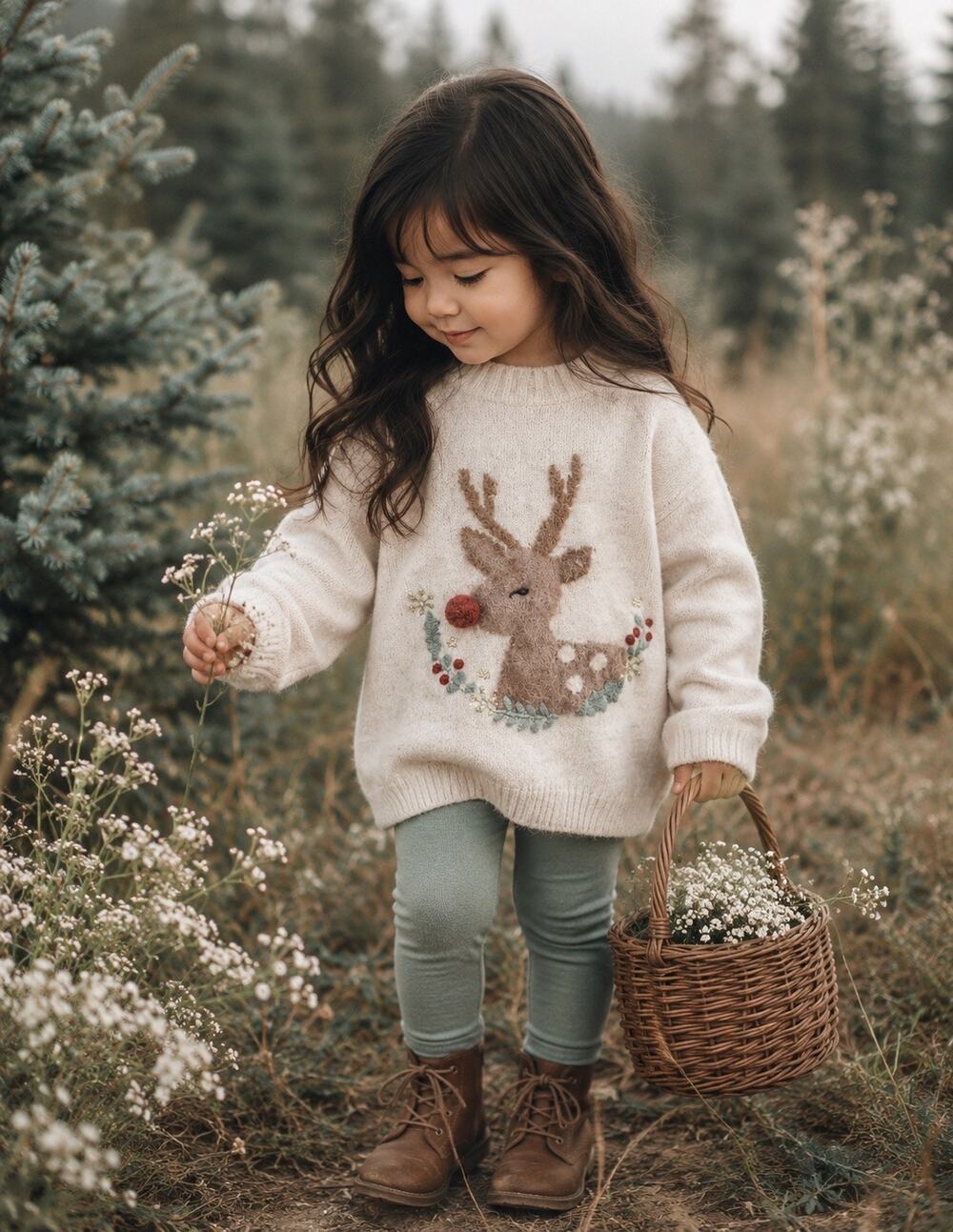 Zara Reindeer Cuddle Weather Slouchy Oversize Sweater 2/3
